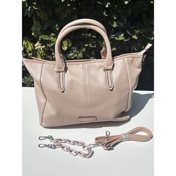 Valle Mitto Eco Soft Blush Pink Faux Leather Handbag Satchel Purse 16 X 11 x 6 - Picture 8 of 9